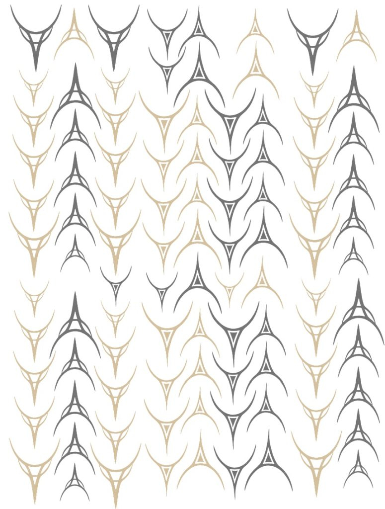 Nagelsticker - Aufkleber selbstklebend - Nail Sticker - gold schwarz French Edel